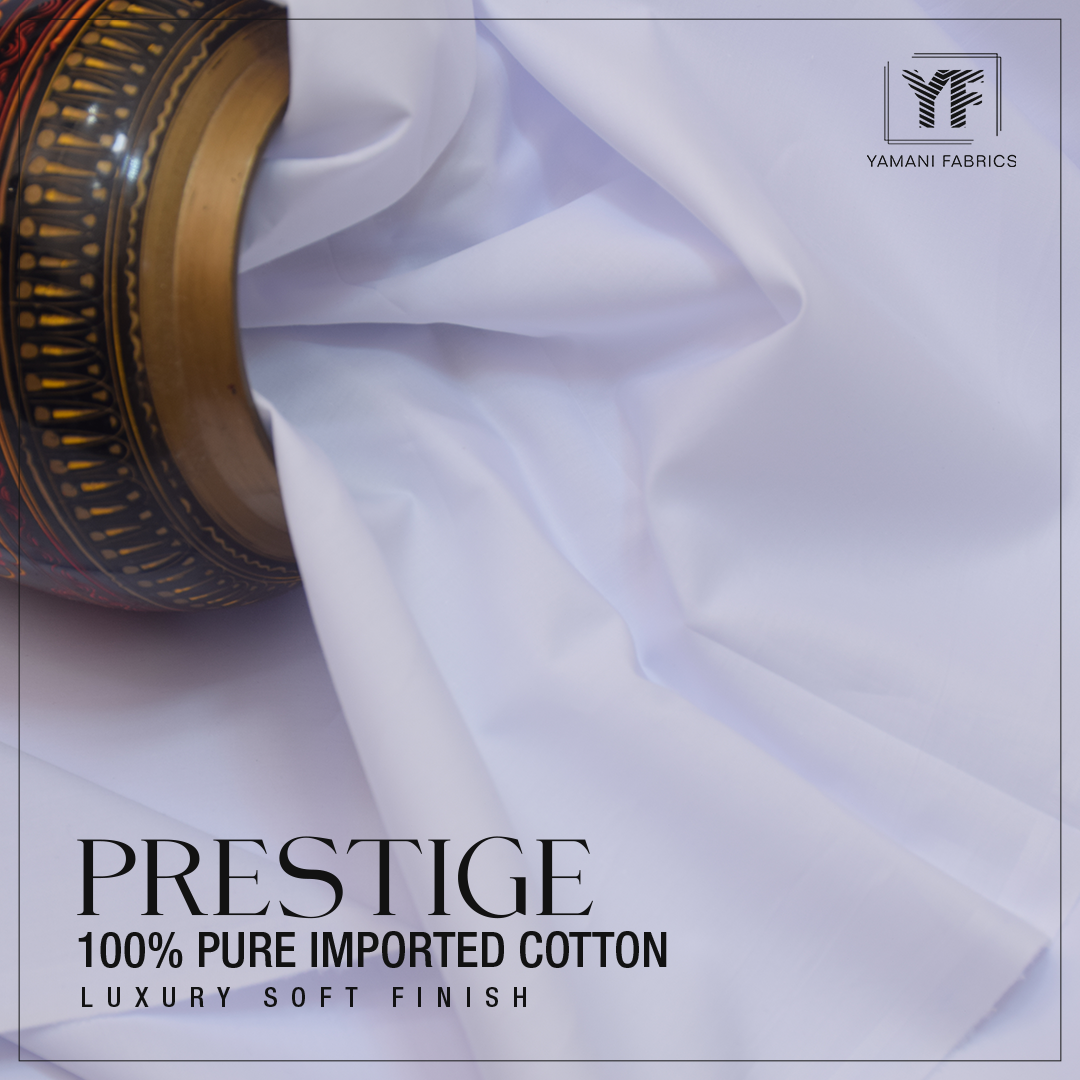 PRESTIGE 100% PURE IMPORTED COTTON FOR MEN|super white