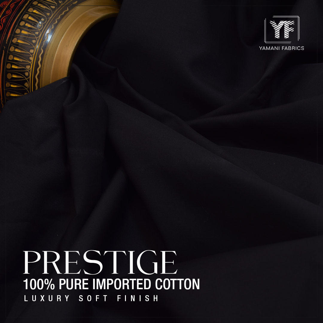 PRESTIGE 100% PURE IMPORTED COTTON FOR MEN|JET BLACK