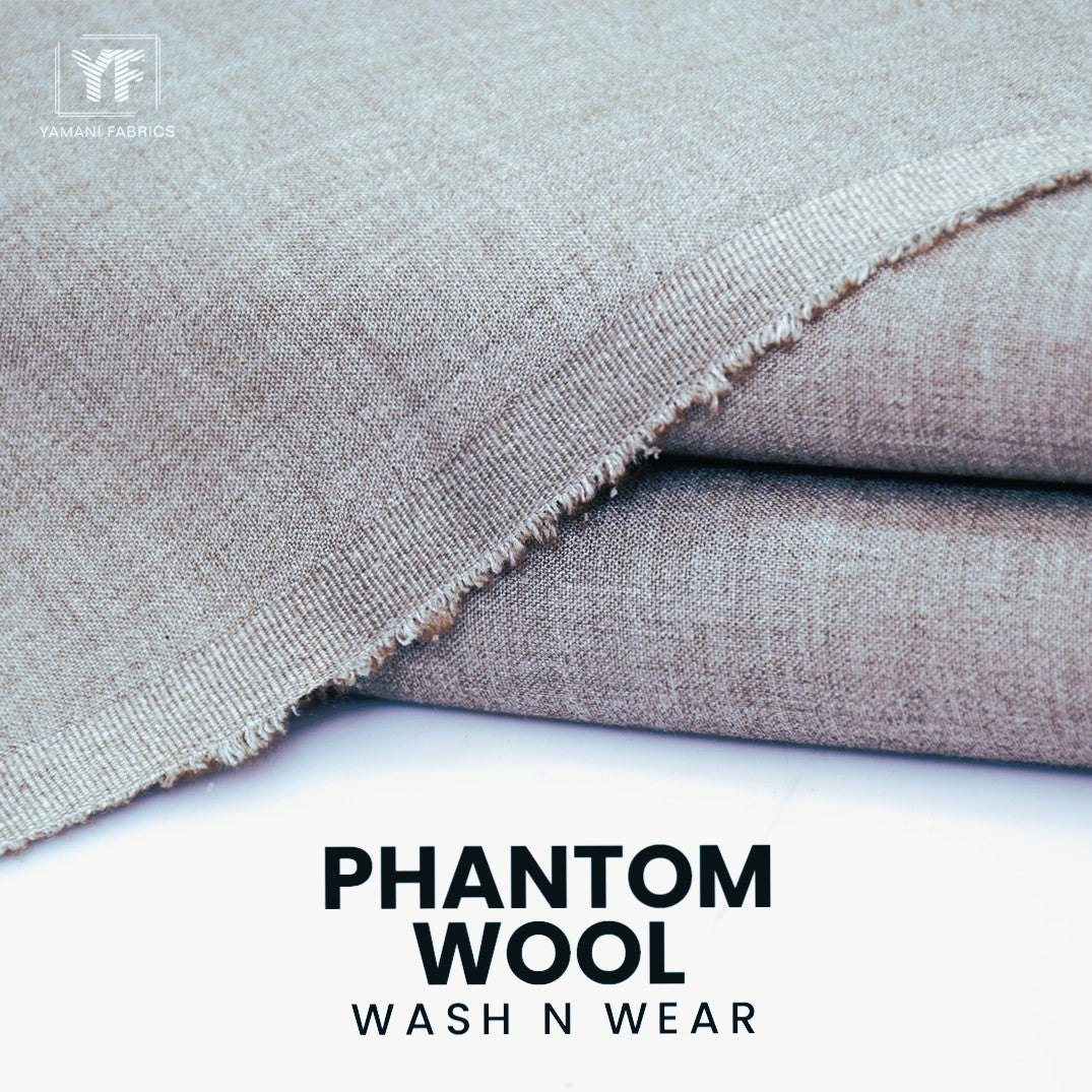 PHANTOM WOOL WASH N WEAR SUIT FOR MEN | BISCUTE GRAY