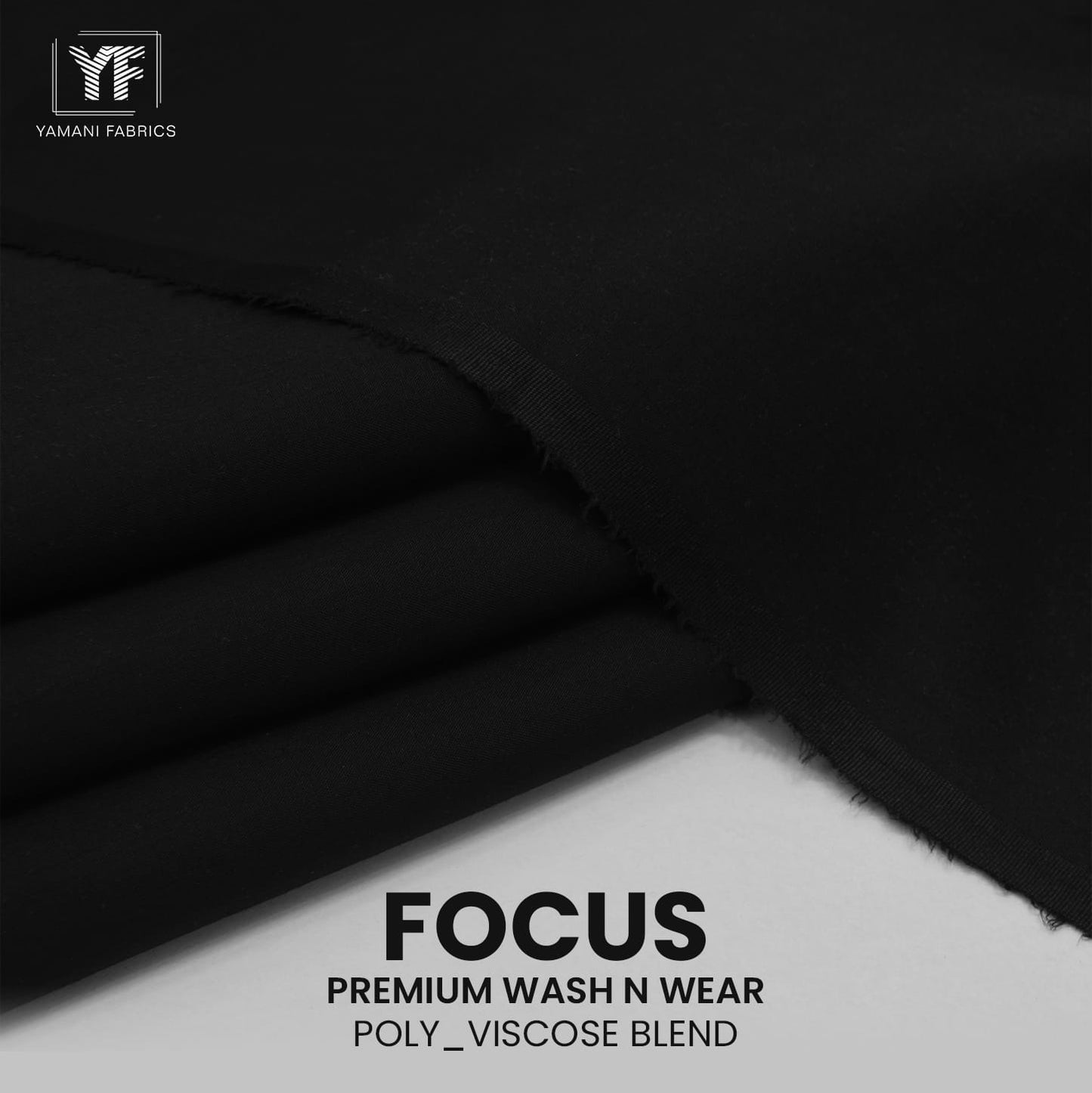 Unstitched Gents Wash n Wear Fabric Suit Focus |BLACK