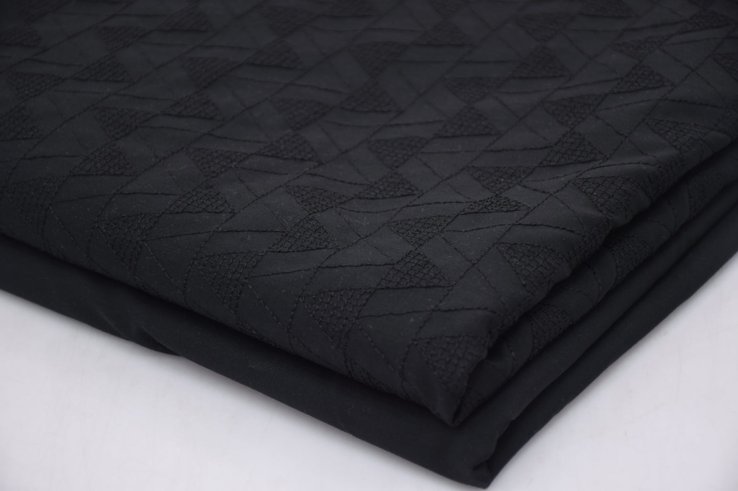 Gents Unstitched wash n wear Embroidery Suit Black Triangle