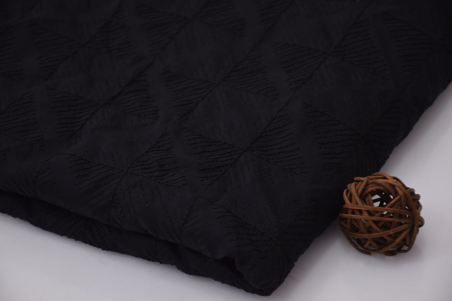 100% PURE COTTON BASE EMBROIDERY (summer Crown Plus )jet black dimond