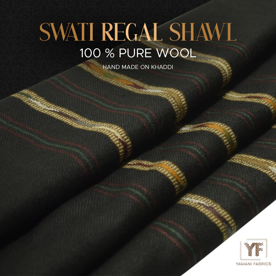 Regal swati shawl pure wool for men |black