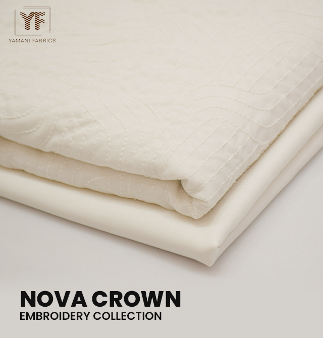Gents Unstitched wash n wear Embroidery Suit (nova crown) OFF WHITE ROOT