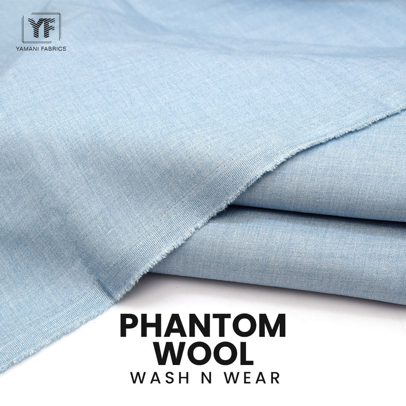 PHANTOM WOOL WASH N WEAR SUIT FOR MEN|SKY