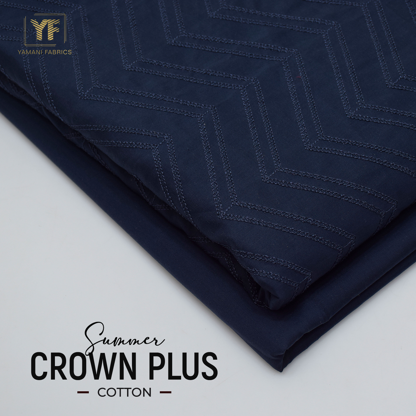 100% PURE COTTON BASE EMBROIDERY (summer Crown Plus ) navy blue zic zak