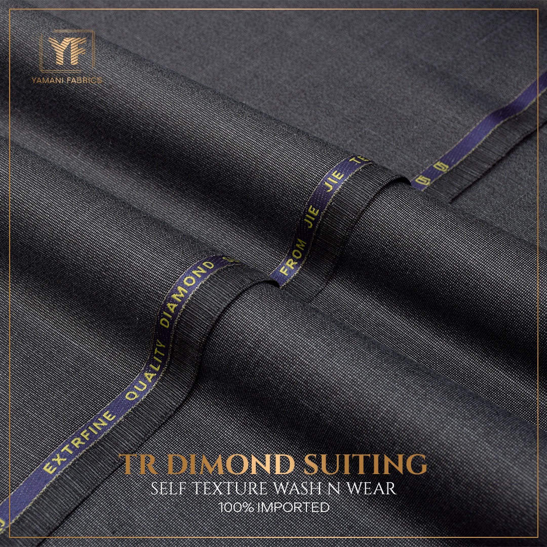 Gents Imported Wash n Wear Fabric self texture (TR DIAMOND - silver)
