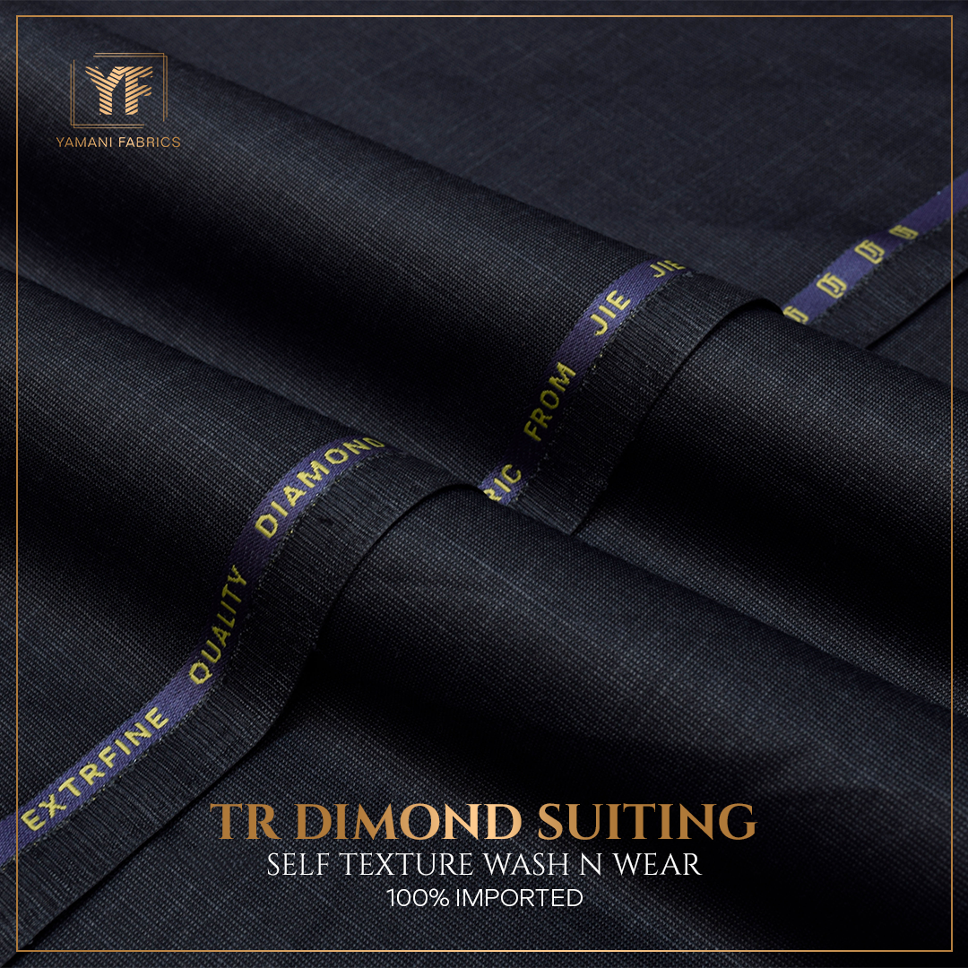 Gents Imported Wash n Wear Fabric self texture (TR DIAMOND - CHARCOAL GREY)