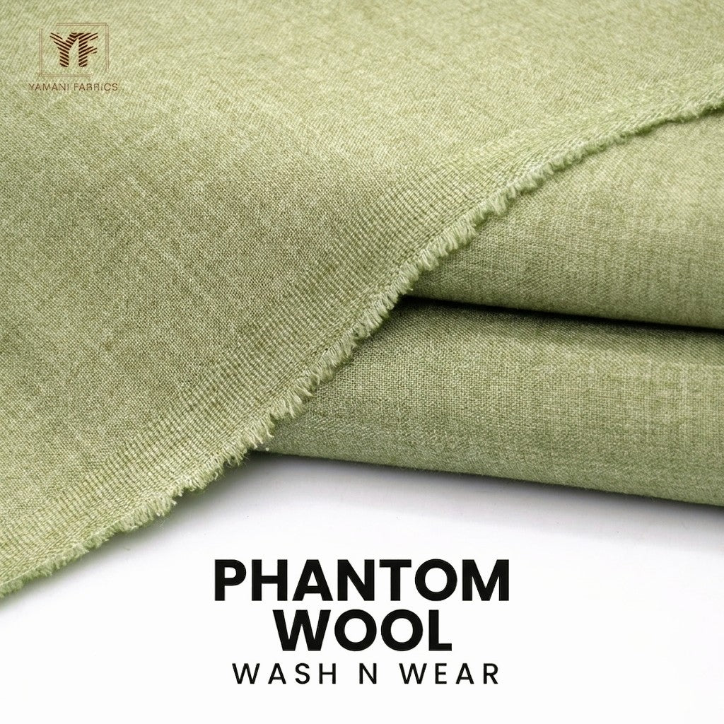 PHANTOM WOOL WASH N WEAR SUIT FOR MEN|Pistachio