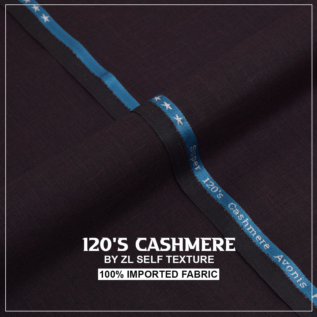 120'S CASHMERE - MAHROON) Gents Imported Wash n Wear Fabric self texture