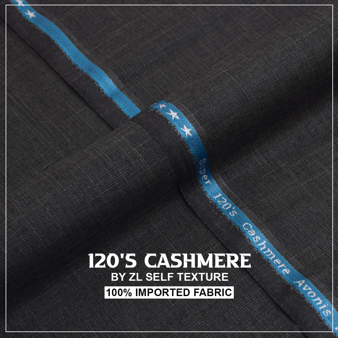 120'S CASHMERE - MALASIYAN GREY) Gents Imported Wash n Wear Fabric self texture