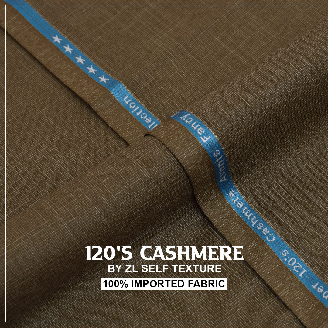 120'S CASHMERE - RUST) Gents Imported Wash n Wear Fabric self texture