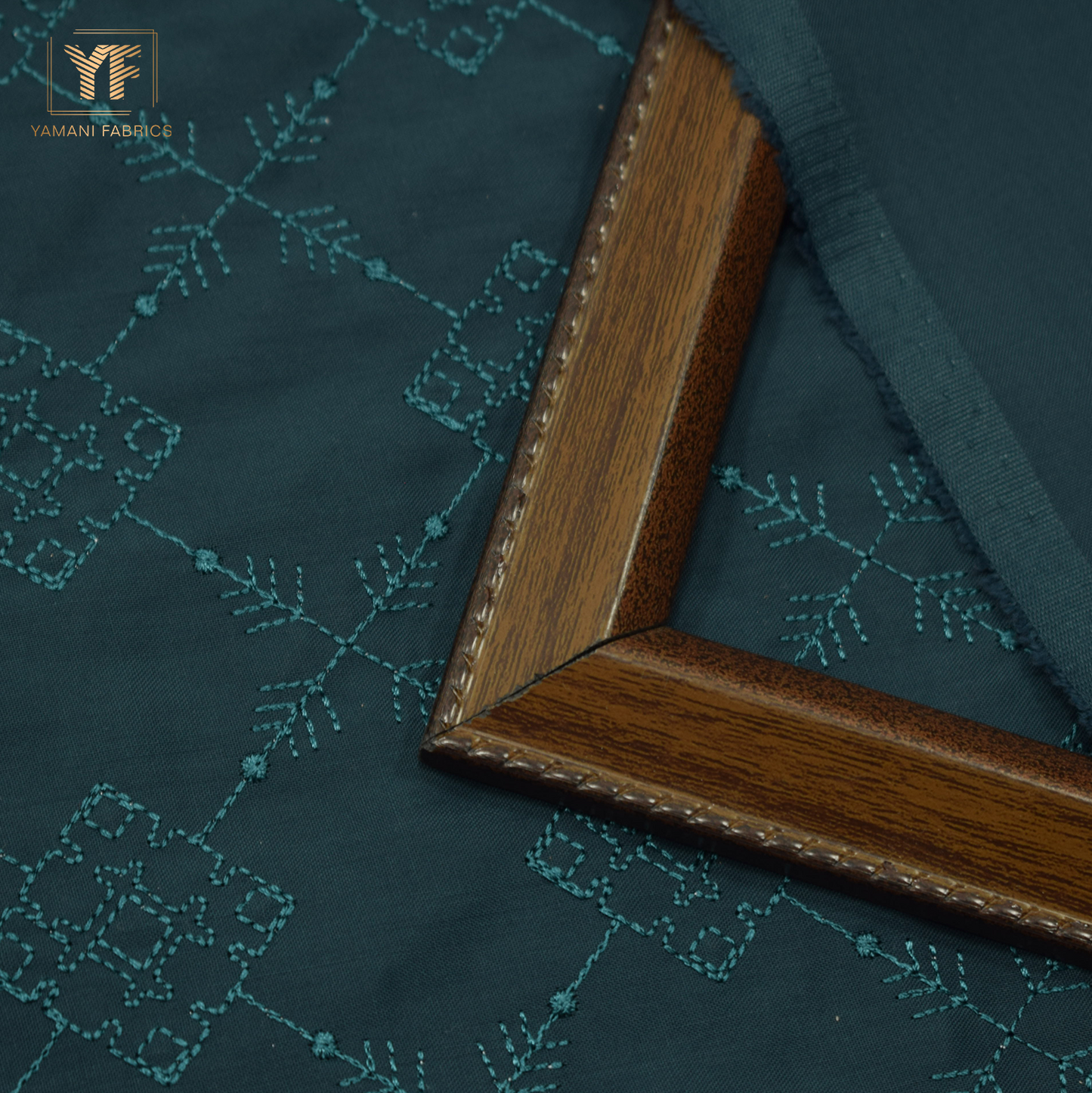 Gents Unstitched wash n wear Embroidery Suit (nova crown)zinc(teal) 03