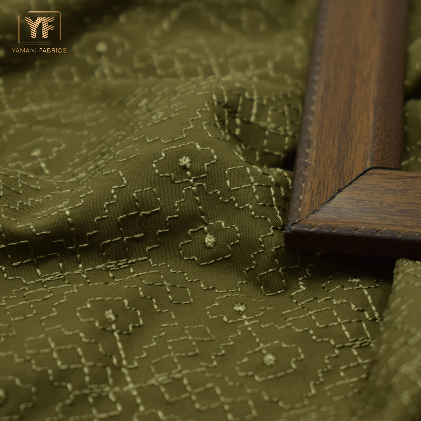 Gents Unstitched wash n wear Embroidery Suit (nova crown)mehndi 06