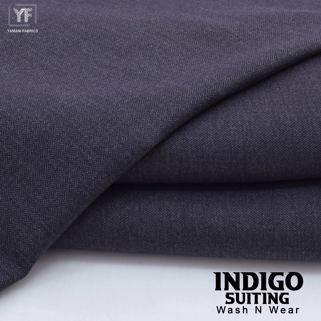 INDIGO suiting self texture wash n wear fabric for men|purple