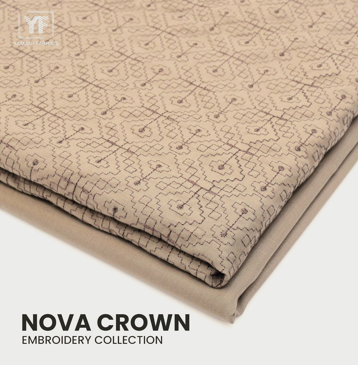 Gents Unstitched wash n wear Embroidery Suit (nova crown)skin