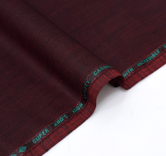 TR DELUX WOOL WASH N WEAR 100%IMPORTED FOR MEN| |  MAHROON  TWILL WAVE