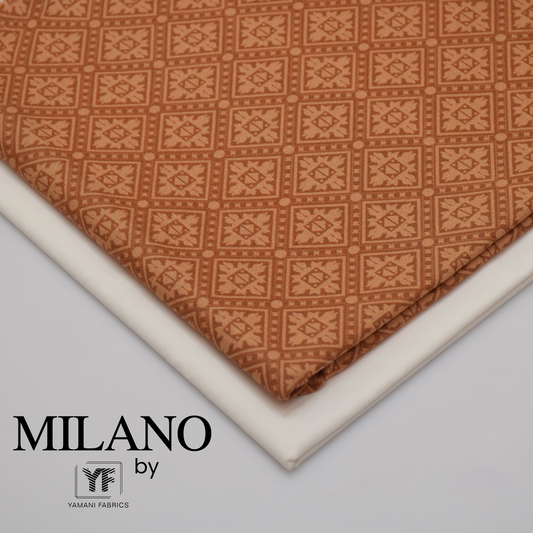 Mens Unstitched Printed Cotton Kurta Shalwar (Milano 59)