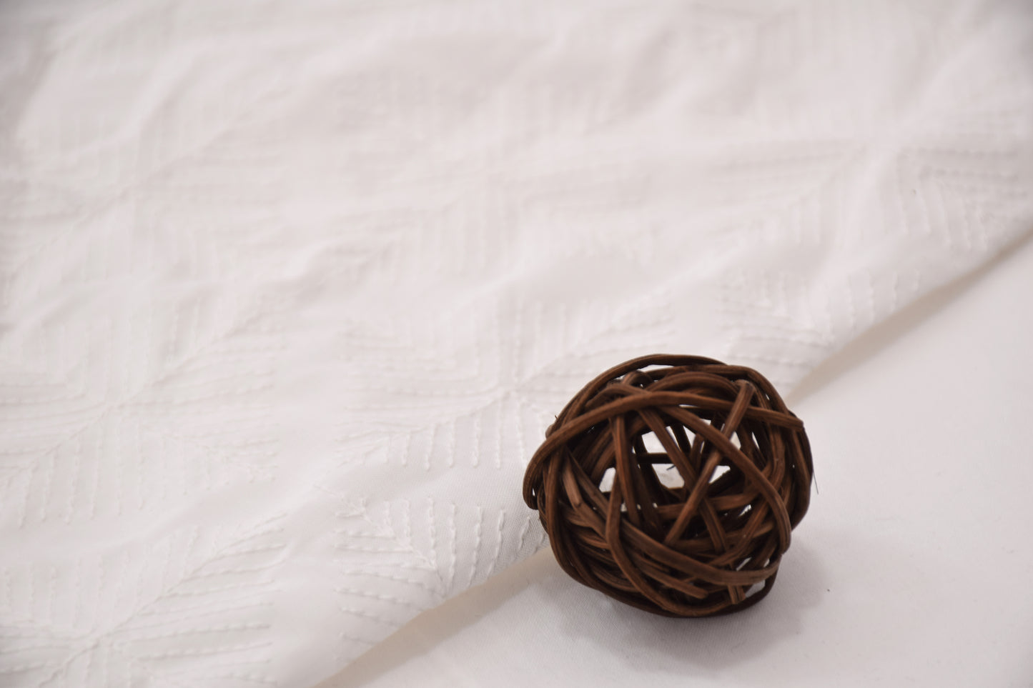 100% PURE COTTON BASE EMBROIDERY (summer Crown Plus )off white dimond