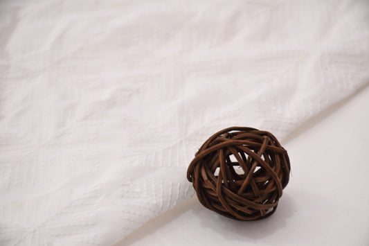 100% PURE COTTON BASE EMBROIDERY (summer Crown Plus )off white dimond