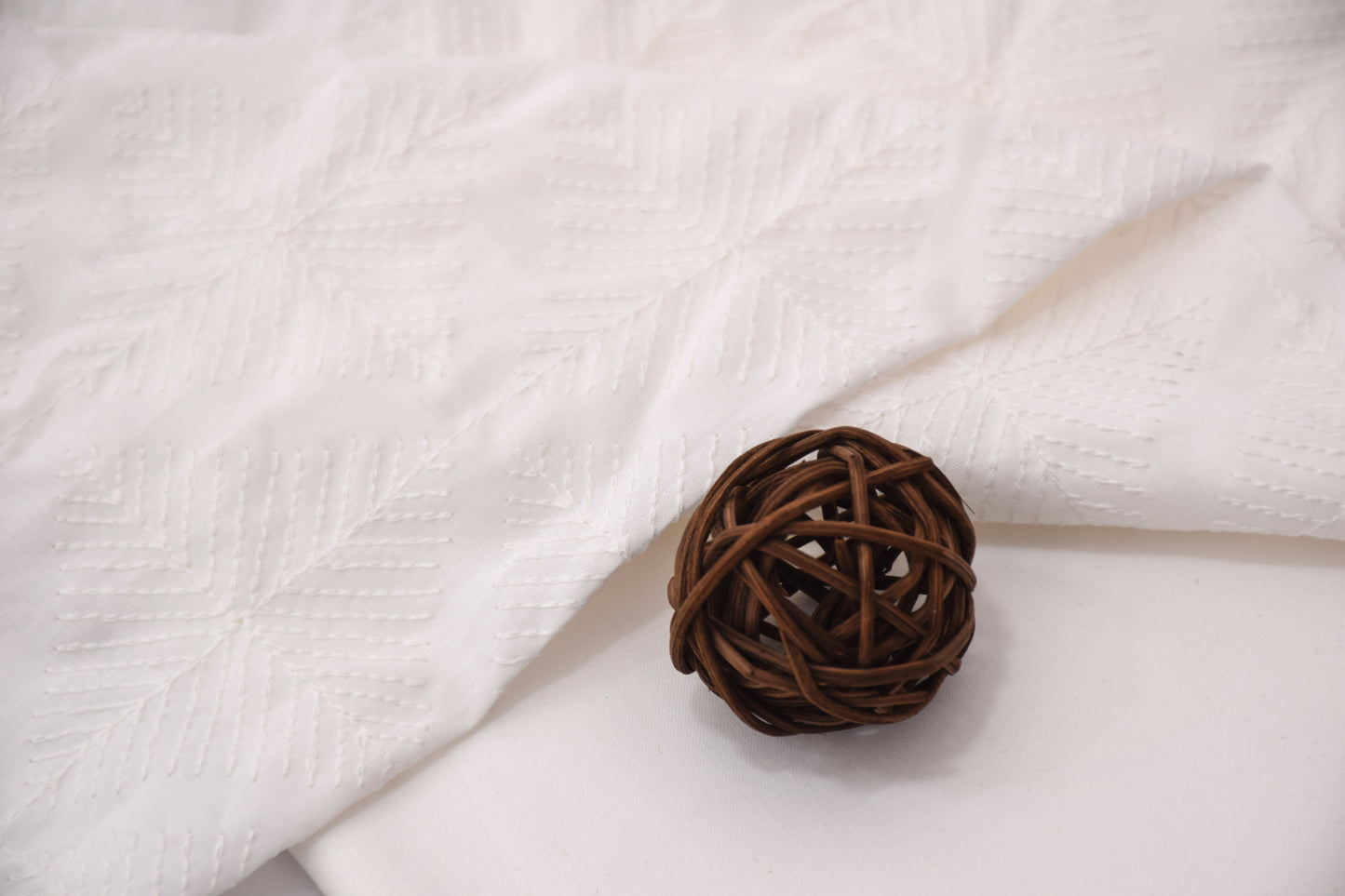 100% PURE COTTON BASE EMBROIDERY (summer Crown Plus )off white dimond