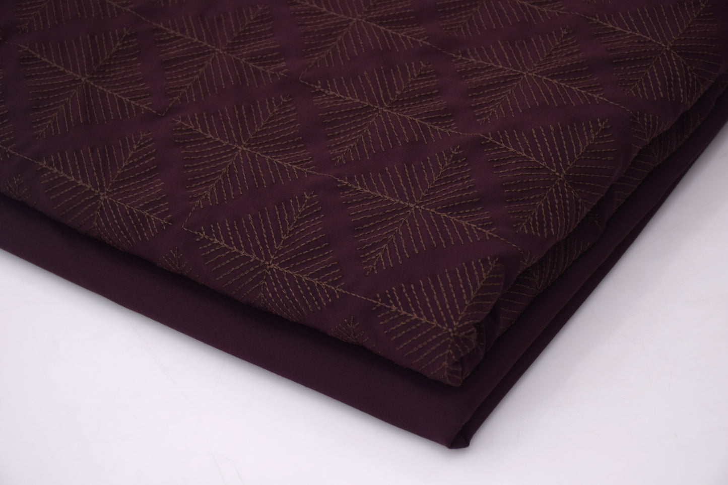 Gents Unstitched wash n wear Embroidery Suit (nova crown)mahroon dimond