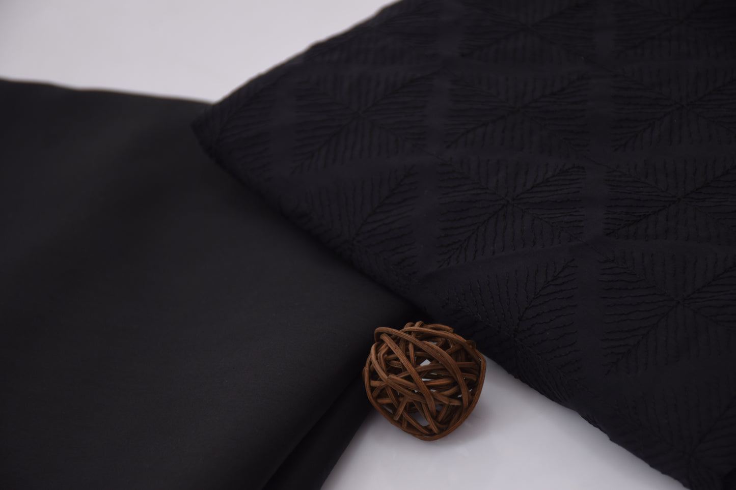 100% PURE COTTON BASE EMBROIDERY (summer Crown Plus )jet black dimond