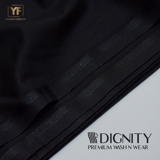 DIGNITY PREMIUM POLY-VISCOSE WASH N WEAR FOR MEN|JET BLACK