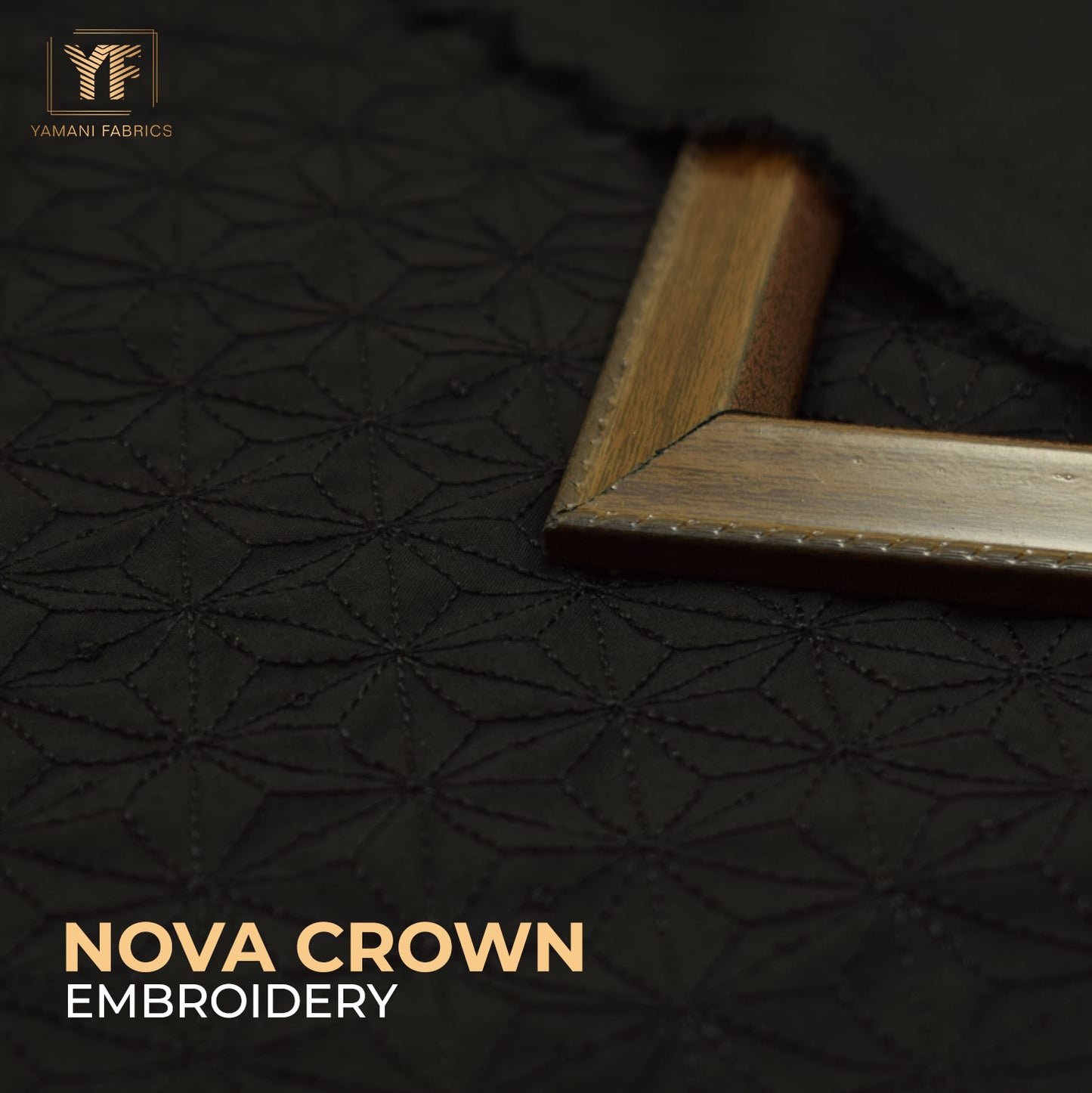 Gents Unstitched wash n wear Embroidery Suit (nova crown)jet black 07
