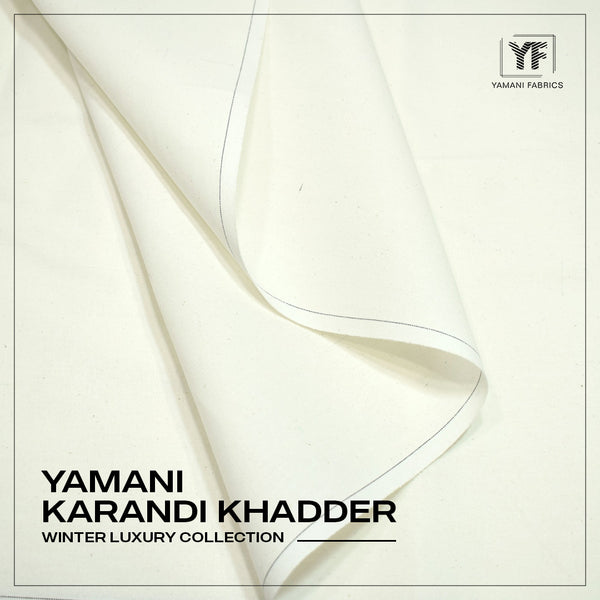 Yamani Karandi 01 Fabric Gents Unstitched Khaddar Suit |off white ...