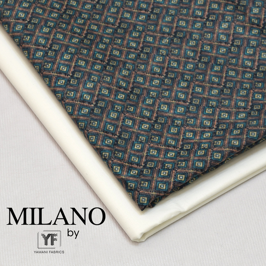Mens Unstitched Printed Cotton Kurta Shalwar (Milano 29)