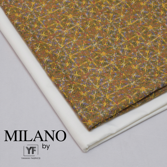 Mens Unstitched Printed Cotton Kurta Shalwar (Milano 28)