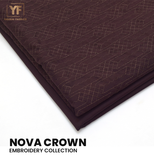 Gents Unstitched wash n wear Embroidery Suit (nova crown)mahroon  arrow