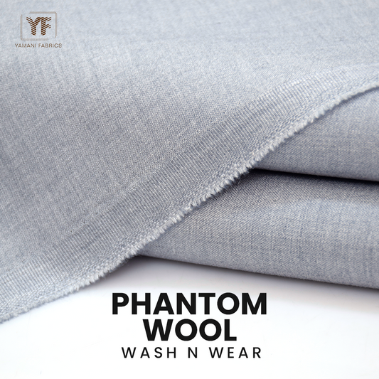 PHANTOM WOOL WASH N WEAR SUIT FOR MEN | LIGHT GRAY
