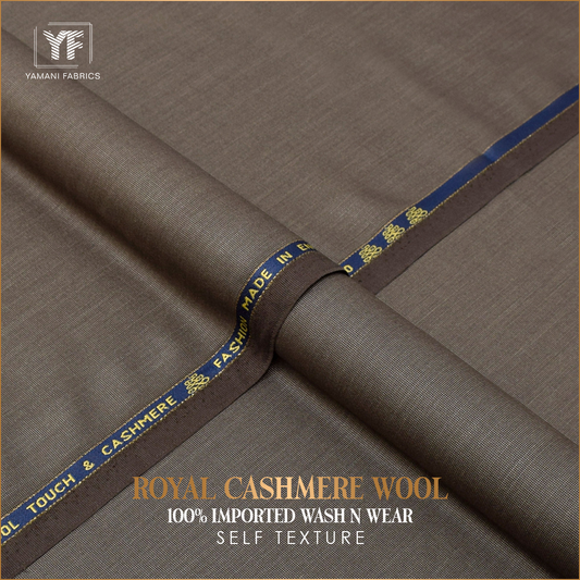 royal cashmere wool wash n wear 100%imported for men| coffee grey