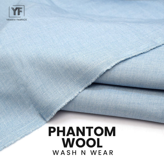 PHANTOM WOOL WASH N WEAR SUIT FOR MEN|SKY