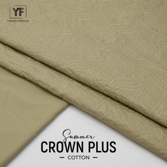 100% PURE COTTON BASE EMBROIDERY (summer Crown Plus ) Light pista root