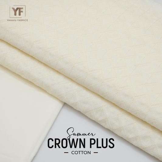 100% PURE COTTON BASE EMBROIDERY (summer Crown Plus 06) creamy off white