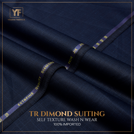 Gents Imported Wash n Wear Fabric self texture (TR DIAMOND  - NAVY BLUE)