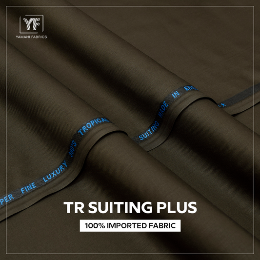Gents Imported Wash n Wear Fabric (TR SUITING  -olive brown)