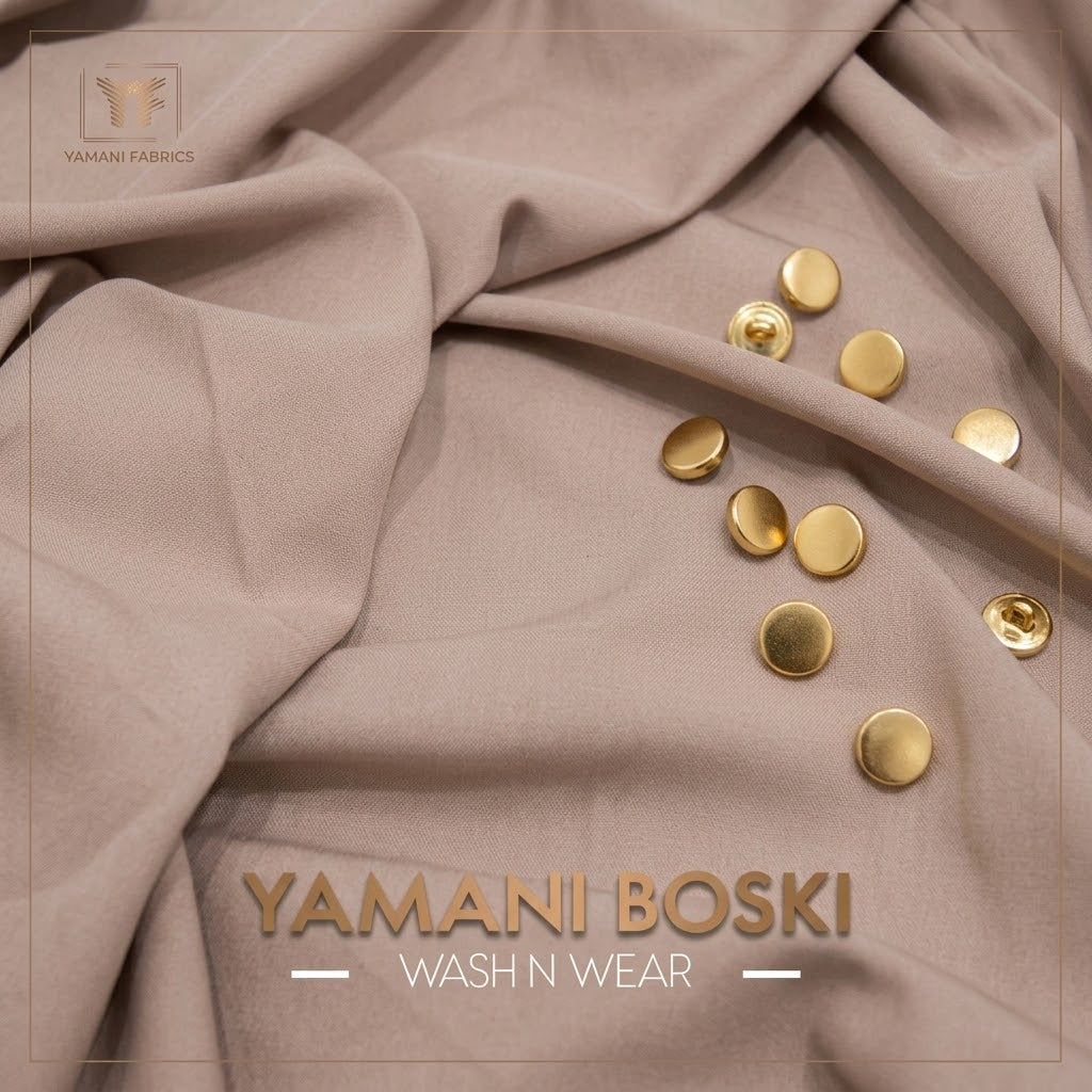 BUNDLE OF 3 YAMANI BOSKI FABRIC FOR MEN WITH LUXURY BUTTONS| ANY 3 COLORS