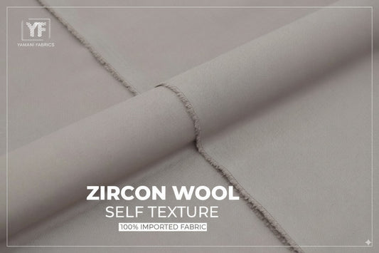 Zircon wool wash n wear twill weave for men| silver gray