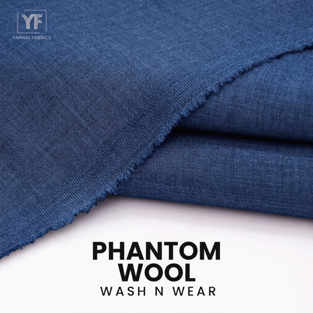 PHANTOM WOOL WASH N WEAR SUIT FOR MEN|Royal Blue