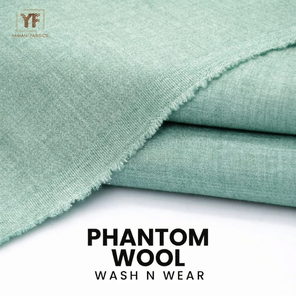 PHANTOM WOOL WASH N WEAR SUIT FOR MEN|Sea Green