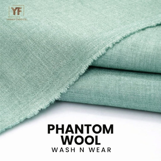PHANTOM WOOL WASH N WEAR SUIT FOR MEN|Sea Green