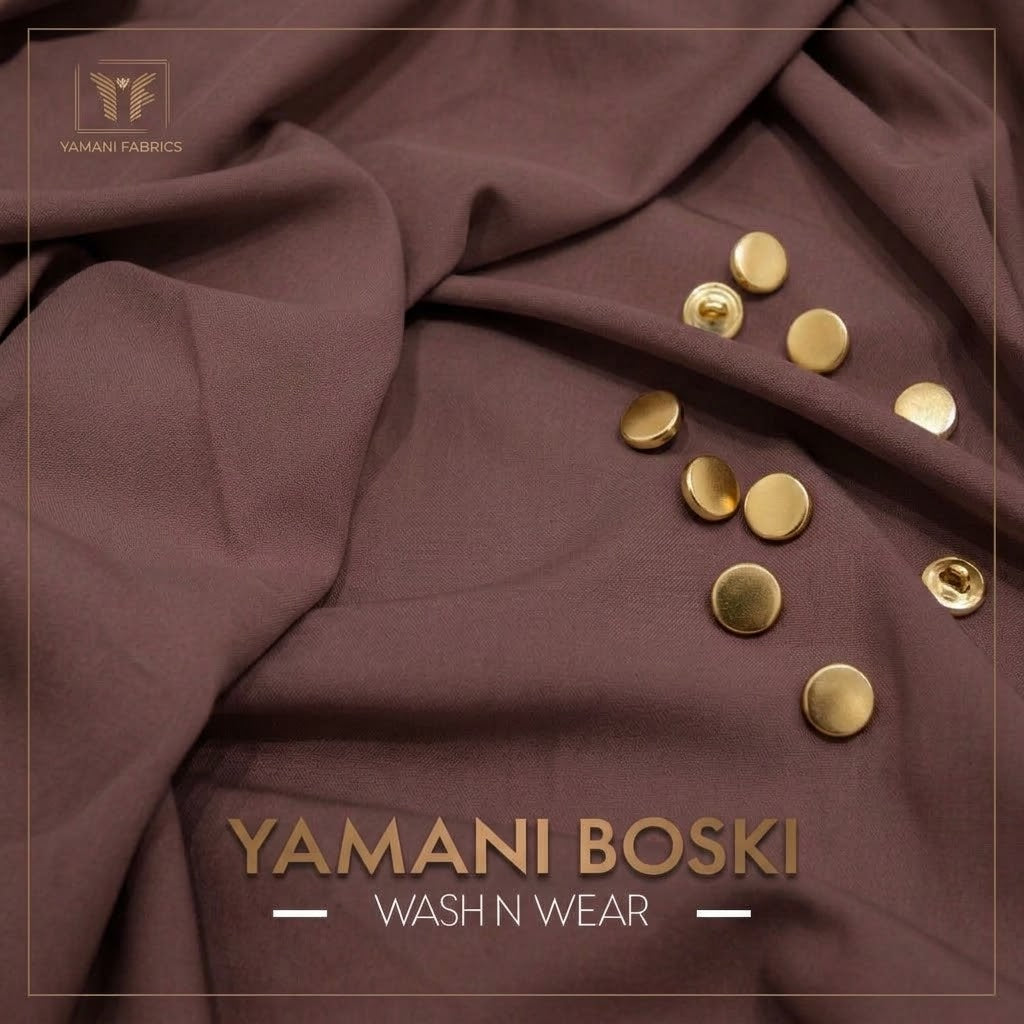 BUNDLE OF 3 YAMANI BOSKI FABRIC FOR MEN WITH LUXURY BUTTONS| ANY 3 COLORS