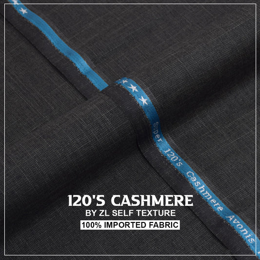 120'S CASHMERE  - MALASIYAN GREY) Gents Imported Wash n Wear Fabric self texture