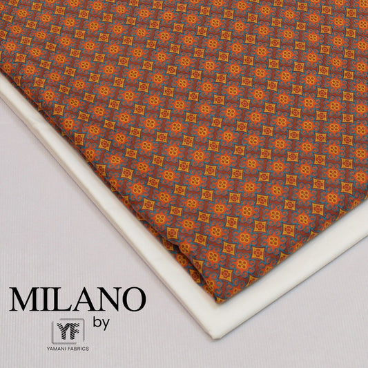 Mens Unstitched Printed Cotton Kurta Shalwar (Milano 45)