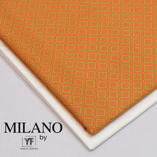 Mens Unstitched Printed Cotton Kurta Shalwar (Milano 47)