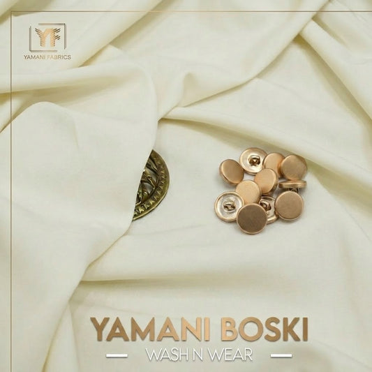 YAMANI BOSKI WASH N WEAR FABRIC FOR MEN|CREAM